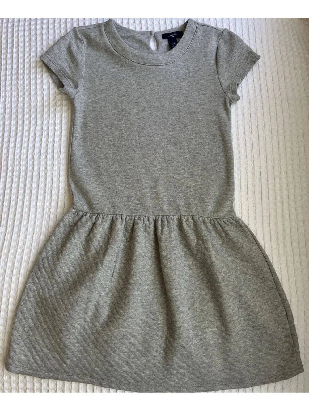 GAP Girls' Gray Short Sleeve Gathered Skirt Knit Dress size M